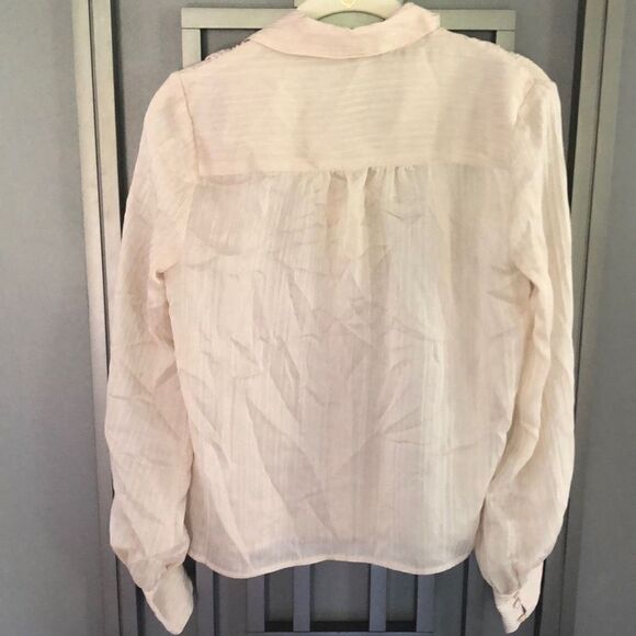 NWT Express Blush long sleeve, classic blouse, semi sheer XS - Picture 4 of 6